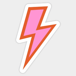 Pink and Burnt Orange Lightning Bolt Sticker